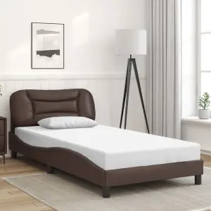 Berkfield Bed Frame with LED without Mattress Brown 100x200 cm