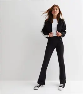 New Look Girls' Black High Fold Over Waist Flared Trousers - 10-11 Years