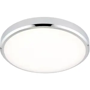 Flush Bathroom Wall OR Ceiling Function Light - 15W CCT LED Module - Chrome