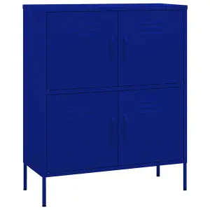 Berkfield Storage Cabinet Navy Blue 80x35x101.5 cm Steel