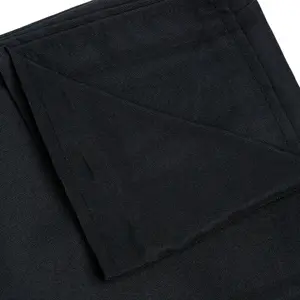 Neel Blue 70"x144" Linen Tablecloth, Premium Polyester Dining Table Cover, Black