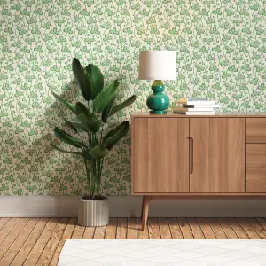 Lick Green & White Clover 01 Textured Wallpaper Sample