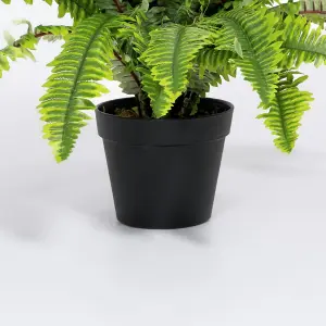 Blooming Artificial - 50cm Faux Boston Fern - Fake House Plant Green Indoor