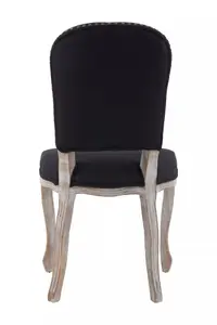 Interiors by Premier Black Dining Chair with Wooden Legs, Velvet Dining Chair, Cozy Small Accent Chair for Living Room