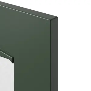 GoodHome Artemisia Matt dark green Shaker Glazed Tall glazed Cabinet door (W)500mm (H)895mm (T)18mm