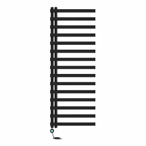 Right Radiators Prefilled Thermostatic Electric Heated Towel Rail Designer Ladder Warmer Rads - 1600x600mm Black