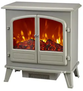 Focal Point Weybourne 1850W Matt Sage grey Electric Stove (H)670mm (W)635mm