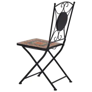 Berkfield Mosaic Bistro Chairs 2 pcs Orange/Grey