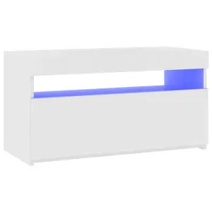 Berkfield TV Cabinet with LED Lights White 75x35x40 cm