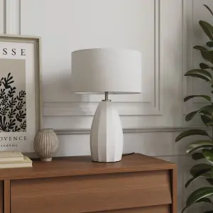 GoodHome Lytham Straight Cream Table lamp