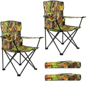 2X Portable Folding Outdoor Chair  Ideal for Camping, Garden, Fishing & Travel