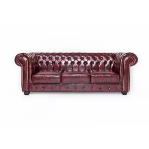 Leather Chesterfield Sofa Suite 3 Seater