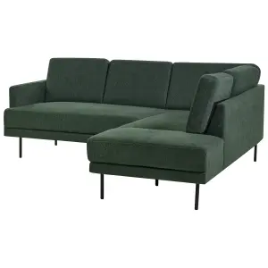 Left-Hand Corner Sofa BREDA Dark Green Fabric Left Hand