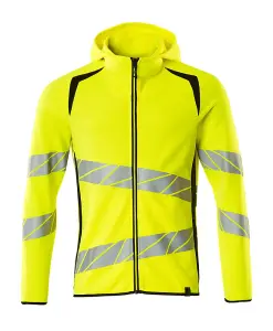 Mascot Accelerate Safe Hoodie with Zipper (Hi-Vis Yellow/Black)  (XXXXX Large)