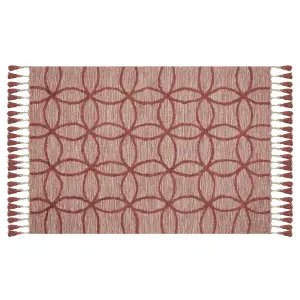 Cotton Area Rug 140 x 200 cm Red KIRSEHIR