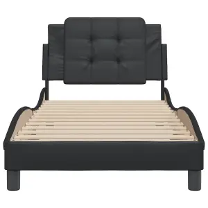 Berkfield Bed Frame without Mattress Black 90x200 cm Faux Leather