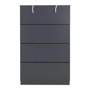 Portland 3 Door Wardrobe in Grey with Oak Effect Finish