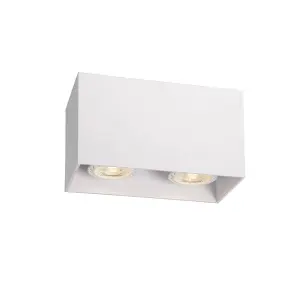 Lucide Bodi Modern Surface Mounted Ceiling Spotlight - 2xGU10 - White