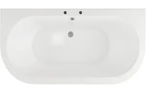 Aquarius Timeless Luxury Freestanding Back To Wall 2TH Bath With Chrome Lions Paw Feet 1700mm