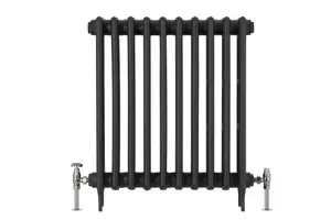 Arroll UK10 Black nickel effect Angled Manual Radiator valve (Dia)20.6mm, Pack of1