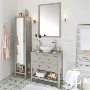 GoodHome Perma Grey Rectangular Wall-mounted Bathroom Mirror (H)70cm (W)100cm