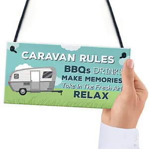 Red Ocean Caravan Rules Plaque Novelty Caravan Accessories Motorhome Gifts And Signs