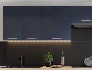 800 Kitchen Wall Unit 80cm Cabinet Navy Dark Blue Soft Close Copper Handle Nora