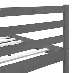 Berkfield Bed Frame Grey Solid Wood Pine 140x190 cm