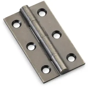 PAIR Solid Brass Cabinet Butt Hinge - 50mm - Pewter Premium Cupboard Fixings