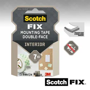 3M Scotch-Fix Interior Green Mounting Tape (L)5m (W)19mm