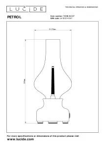 Lucide Jason Retro Table Lamp - LED Dim. - 1x2W 3000K - 3 StepDim - Turquoise