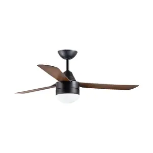 122Cm Harlene 3 - Blade Ceiling Fan with Remote Control and Light Kit Included Titanium / Bronze