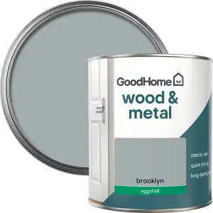 GoodHome Brooklyn Eggshell Metal & wood paint, 750ml