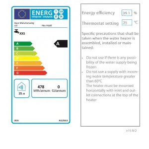 Hyco Rho 6kW Instantaneous Inline Thermostatically Controlled Water Heater IN60T