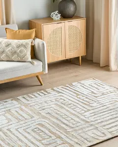 Area Rug 160 x 230 cm Beige and Grey MANDAI