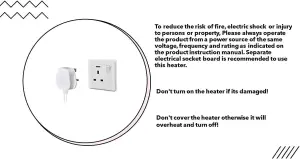 Belaco Black Halogen Heater Oscilating 400w -1200w 3 heat settings