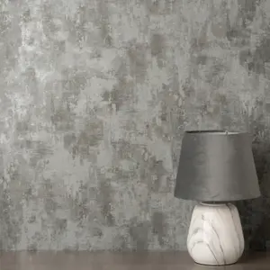 Fine Decor Sierra Texture Dark Silver Wallpaper FD43063