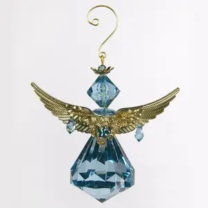 Acrylic Diamond Angel Hanging Figurine Ornament Blue/Gold