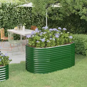 Berkfield Garden Planter Powder-coated Steel 152x80x68 cm Green