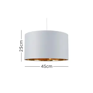 ValueLights Reni Grey and Gold X-Large Ceiling Pendant Light Shade