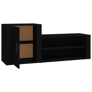 Shoe Cabinet Black 130x35x54 cm Engineered Wood