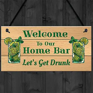 Red Ocean Shabby Home Bar Sign For Garden Summerhouse Shed Hanging Sign Home Decor Gin Gift Friendship Gift