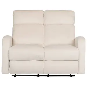 2 Seater Velvet Manual Recliner Sofa White VERDAL