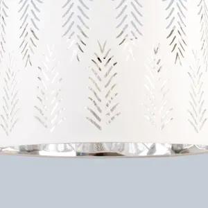 First Choice Lighting Spruce White Cut Out Shade with Chrome Inner