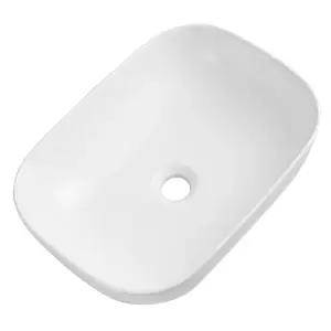 Yohood White Ceramic Oval Vessel Bathroom Sink