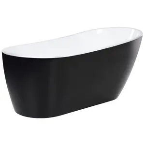 Freestanding Bath 1700 x 780 mm Black SOLARTE