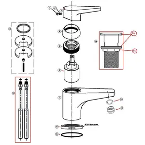 Quest Monobloc Basin Mixer With Clicker Waste