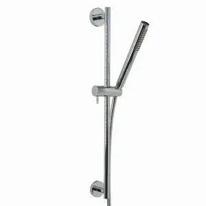 ENKI Dune Chrome Contemporary Brass Thermostatic Shower Slider Rail Kit