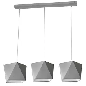 Luminosa Adamant Straight Bar Pendant Ceiling Light Grey 75cm