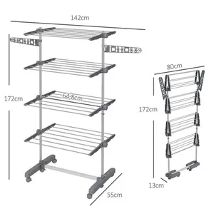 Stainless Steel Standard Drying Rack Silver/Black